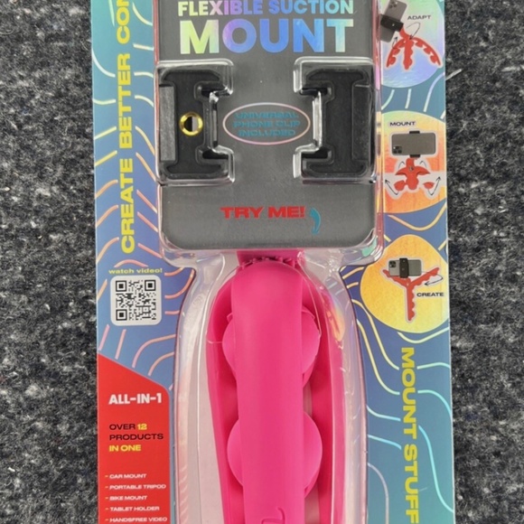 Tenikle Pro Flexible Tripod Bendable Suction Cup Camera & Phone Mount Pink - Picture 2 of 2